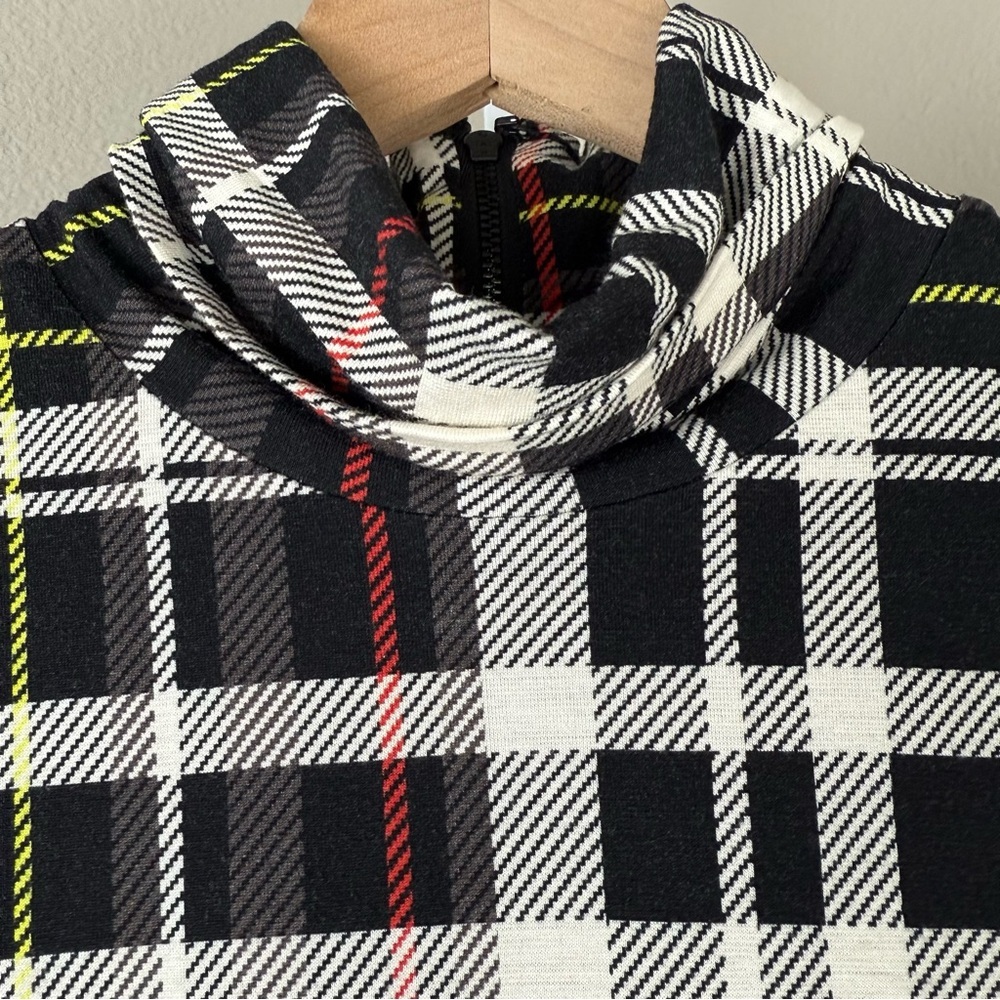 Alice + Olivia Delora Turtleneck Mini Dress in Freedom Plaid Black New Size‎ 10 - Picture 6 of 15